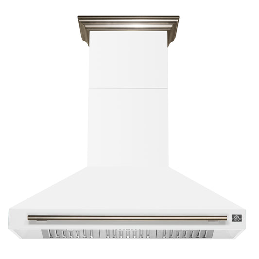 Forno Aria 48 Inch Wall-Mounted Range Hood in White - Forno Appliances