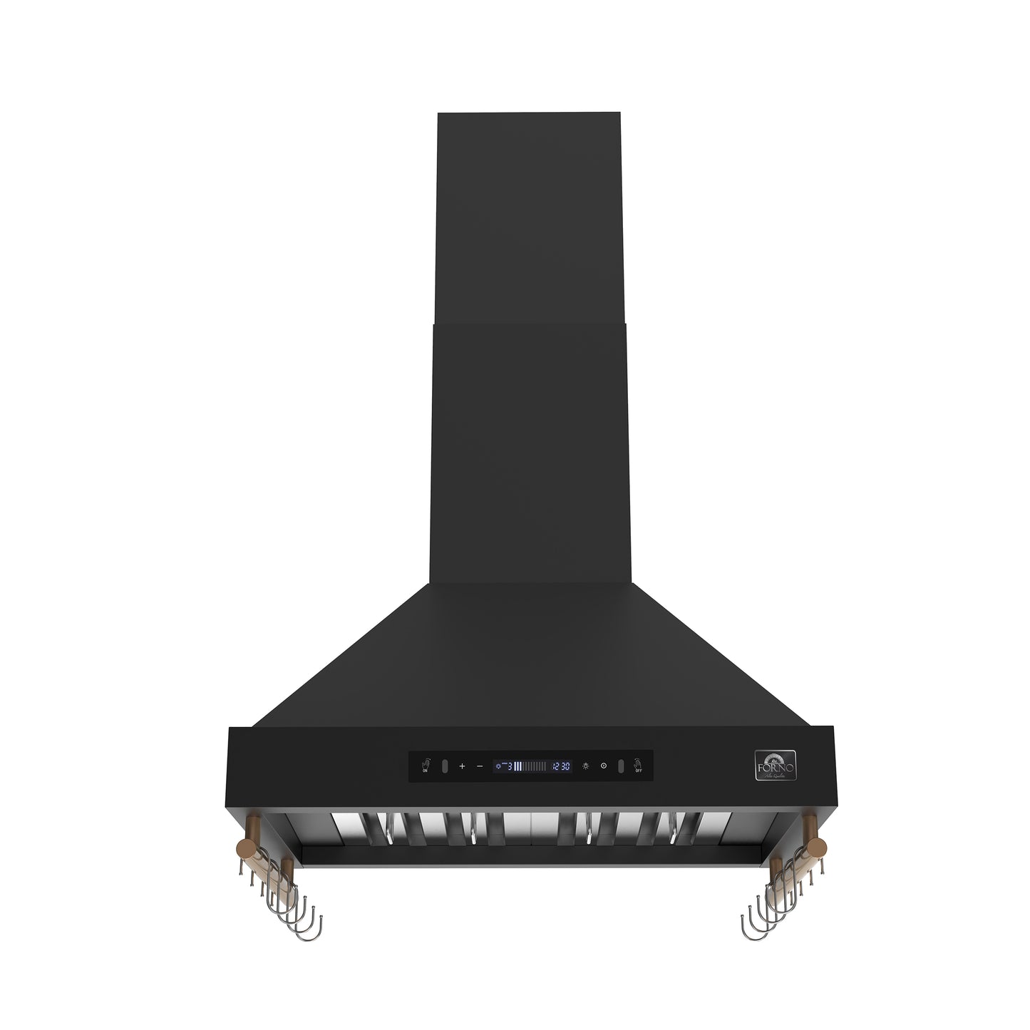 Forno Venezia 30 Inch Wall-Mounted Range Hood in Black with Touch Controls and Baffle Filters - Forno Appliances