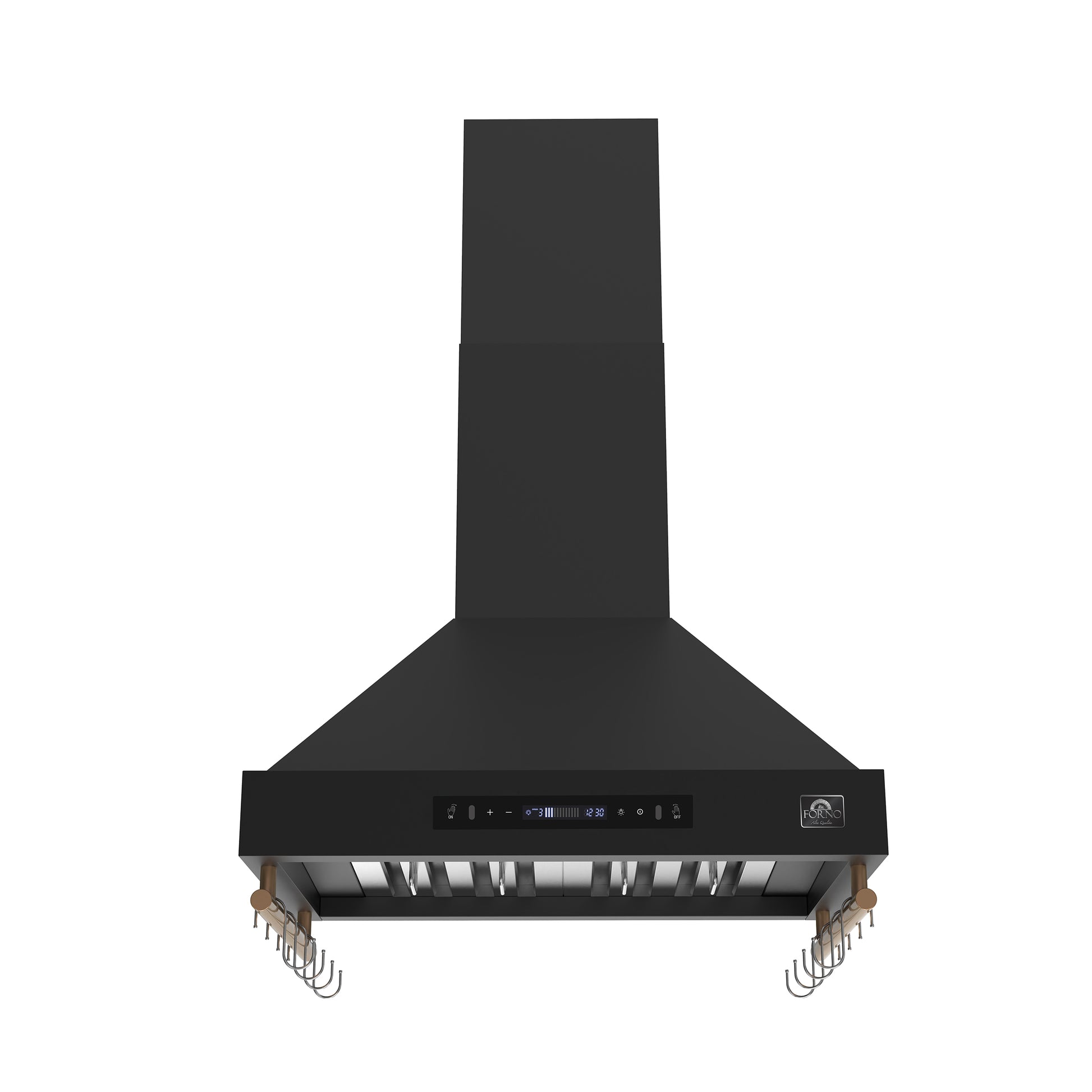 Forno Venezia 30 Inch Wall-Mounted Range Hood in Black with Touch Controls and Baffle Filters - Forno Appliances