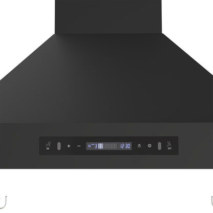 Forno Venezia 30 Inch Wall-Mounted Range Hood in Black with Touch Controls and Baffle Filters - Forno Appliances