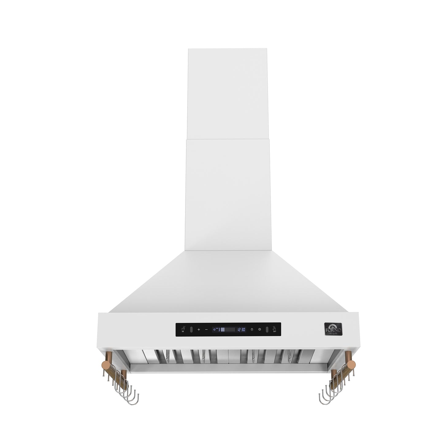Forno Venezia 30 Inch Wall-Mounted Range Hood in White with Touch Controls and Baffle Filters - Forno Appliances