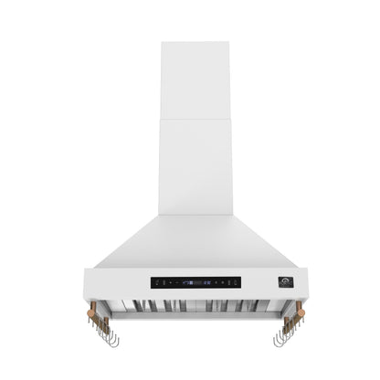Forno Venezia 30 Inch Wall-Mounted Range Hood in White with Touch Controls and Baffle Filters - Forno Appliances