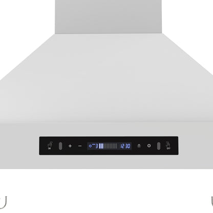Forno Venezia 30 Inch Wall-Mounted Range Hood in White with Touch Controls and Baffle Filters - Forno Appliances
