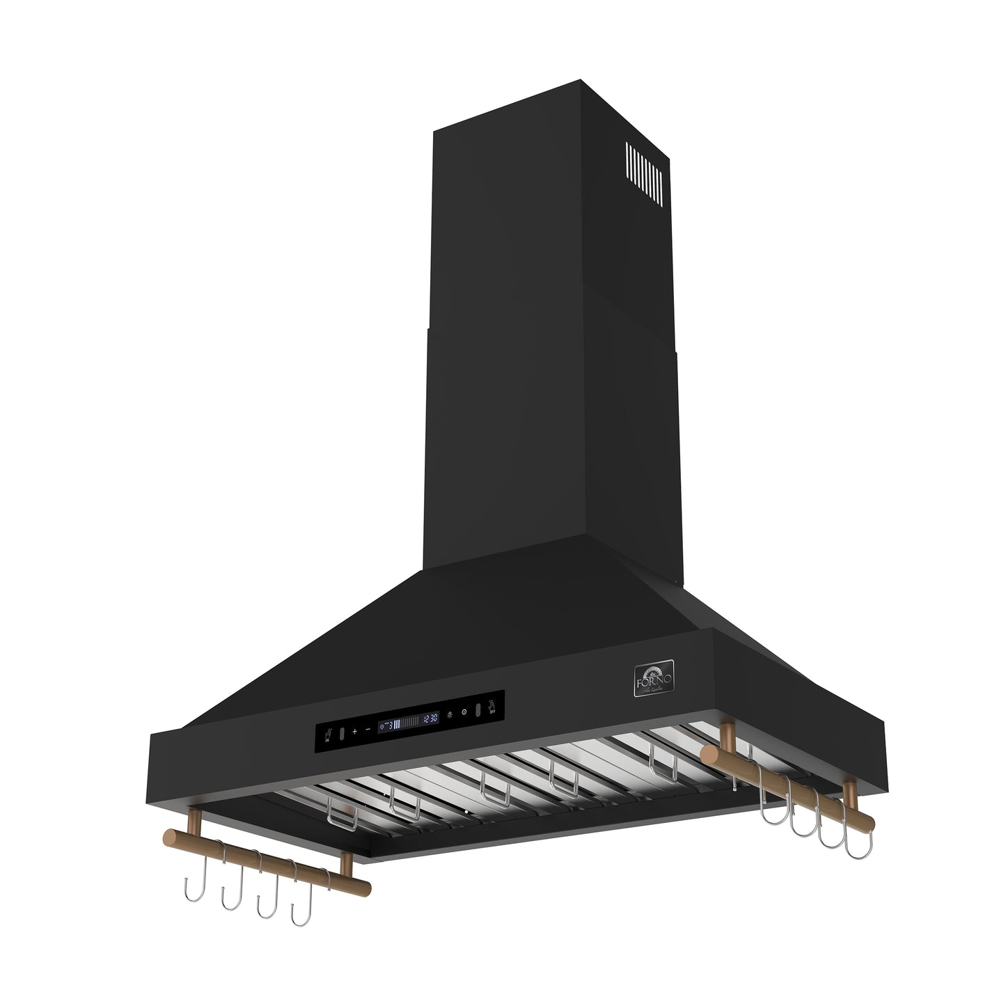 Forno Venezia 36 Inch Wall-Mounted Range Hood in Black with Touch Controls and Baffle Filters - Forno Appliances
