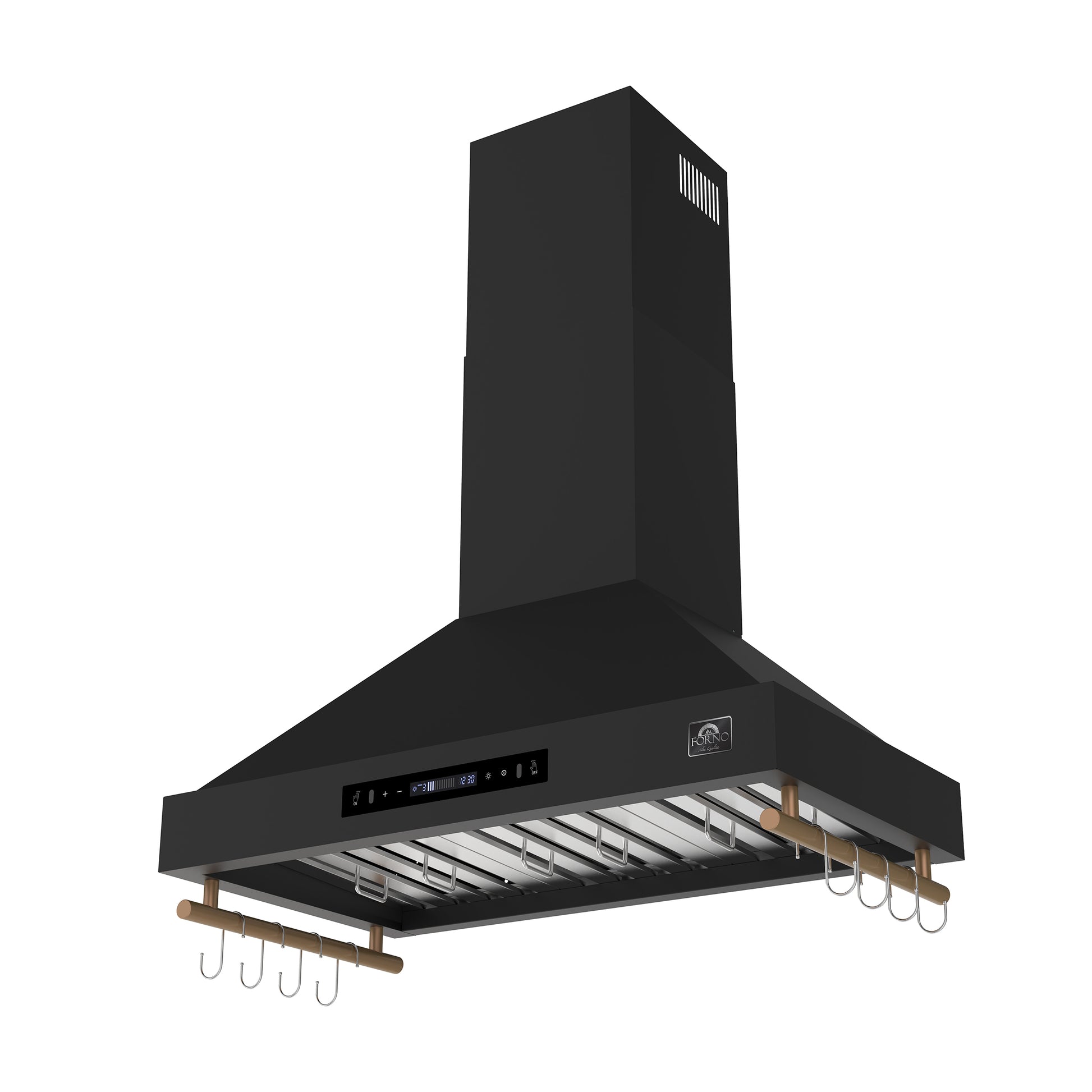 Forno Venezia 36 Inch Wall-Mounted Range Hood in Black with Touch Controls and Baffle Filters - Forno Appliances