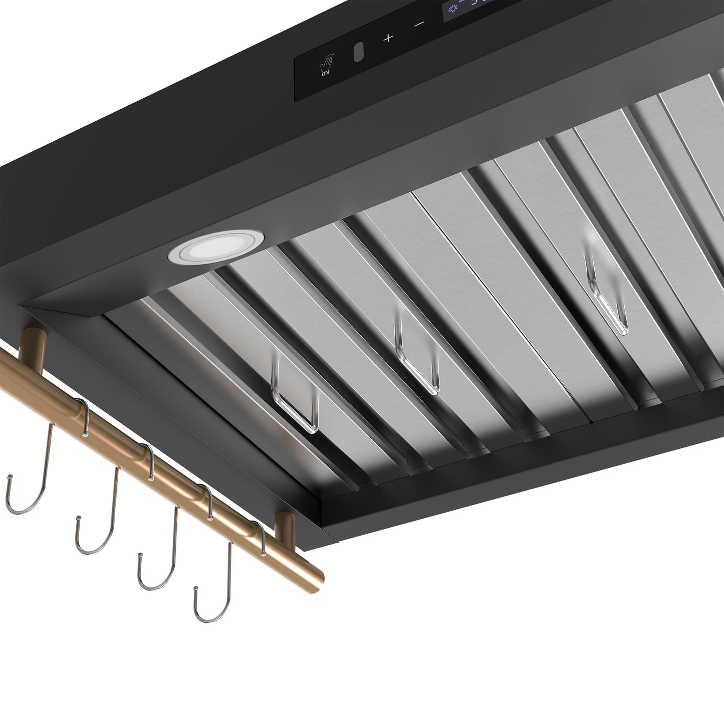 Forno Venezia 36 Inch Wall-Mounted Range Hood in Black with Touch Controls and Baffle Filters - Forno Appliances