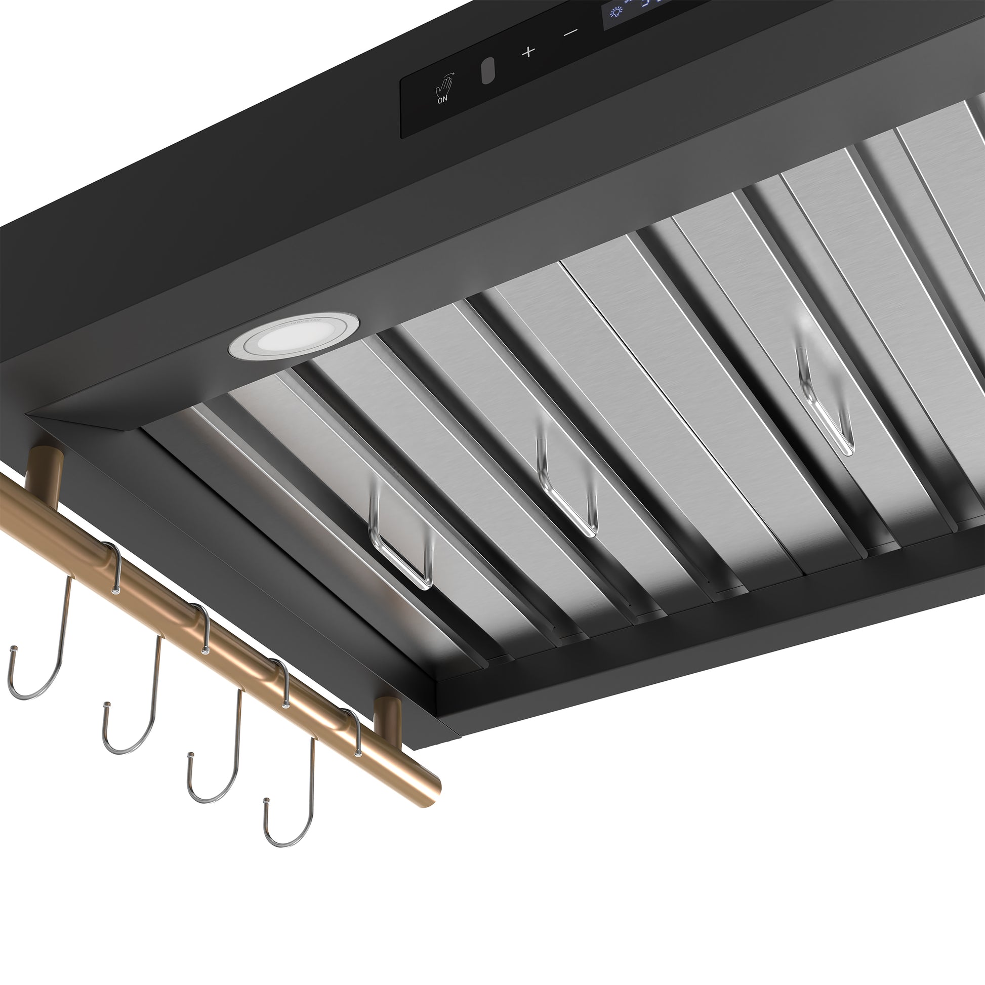 Forno Venezia 36 Inch Wall-Mounted Range Hood in Black with Touch Controls and Baffle Filters - Forno Appliances