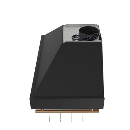 Forno Venezia 36 Inch Wall-Mounted Range Hood in Black with Touch Controls and Baffle Filters - Forno Appliances