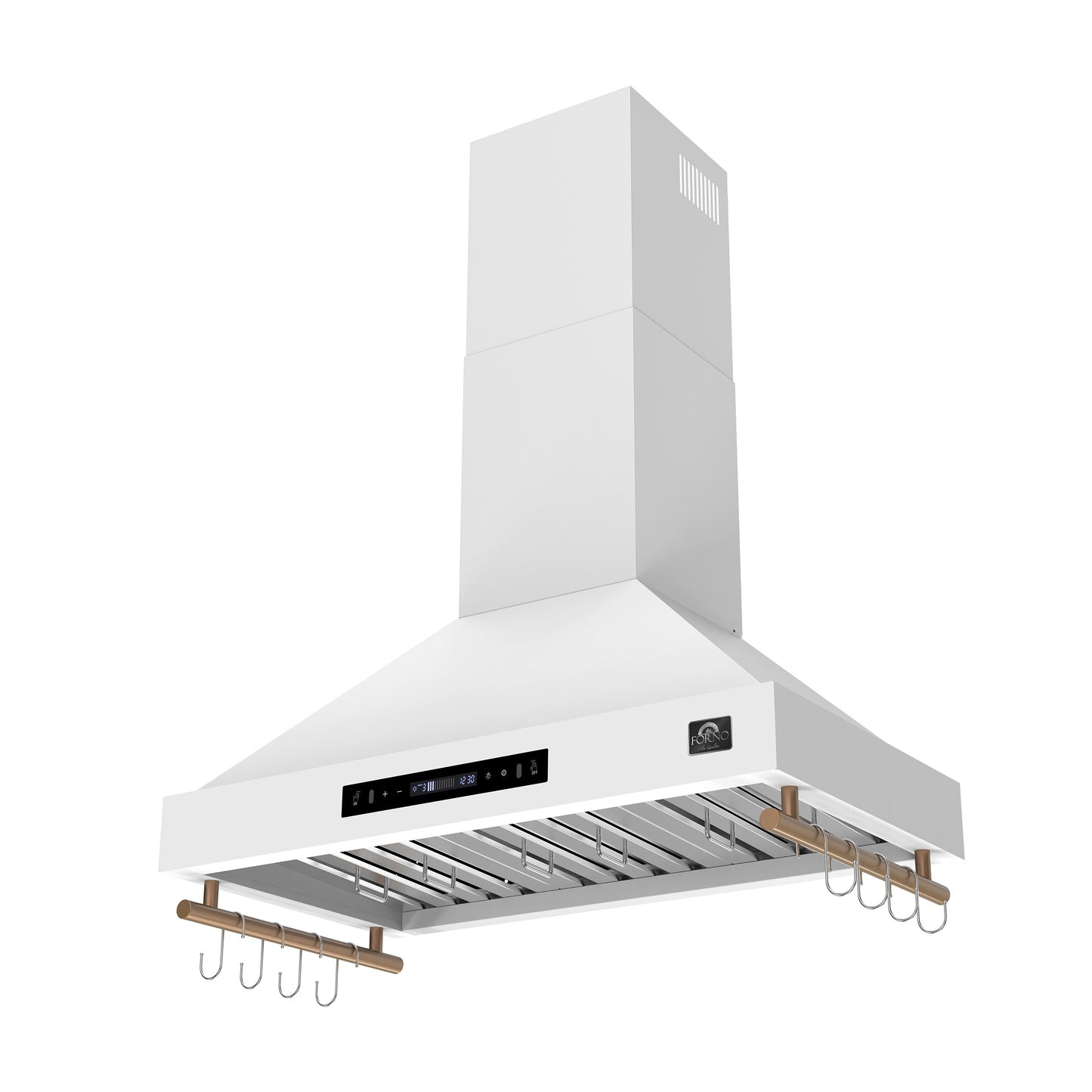 Forno Venezia 36 Inch Wall-Mounted Range Hood in White with Touch Controls and Baffle Filters - Forno Appliances
