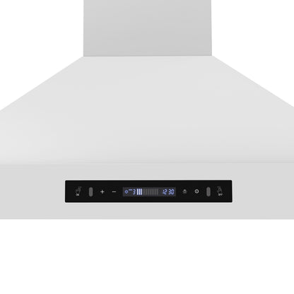 Forno Venezia 36 Inch Wall-Mounted Range Hood in White with Touch Controls and Baffle Filters - Forno Appliances