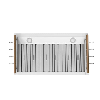 Forno Venezia 36 Inch Wall-Mounted Range Hood in White with Touch Controls and Baffle Filters - Forno Appliances