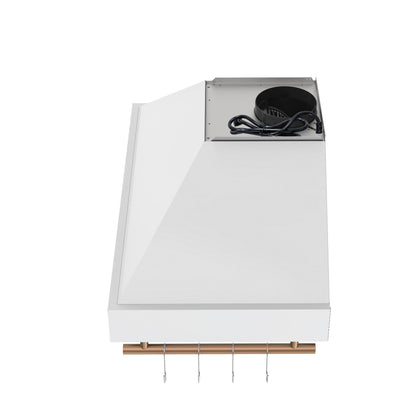 Forno Venezia 36 Inch Wall-Mounted Range Hood in White with Touch Controls and Baffle Filters - Forno Appliances