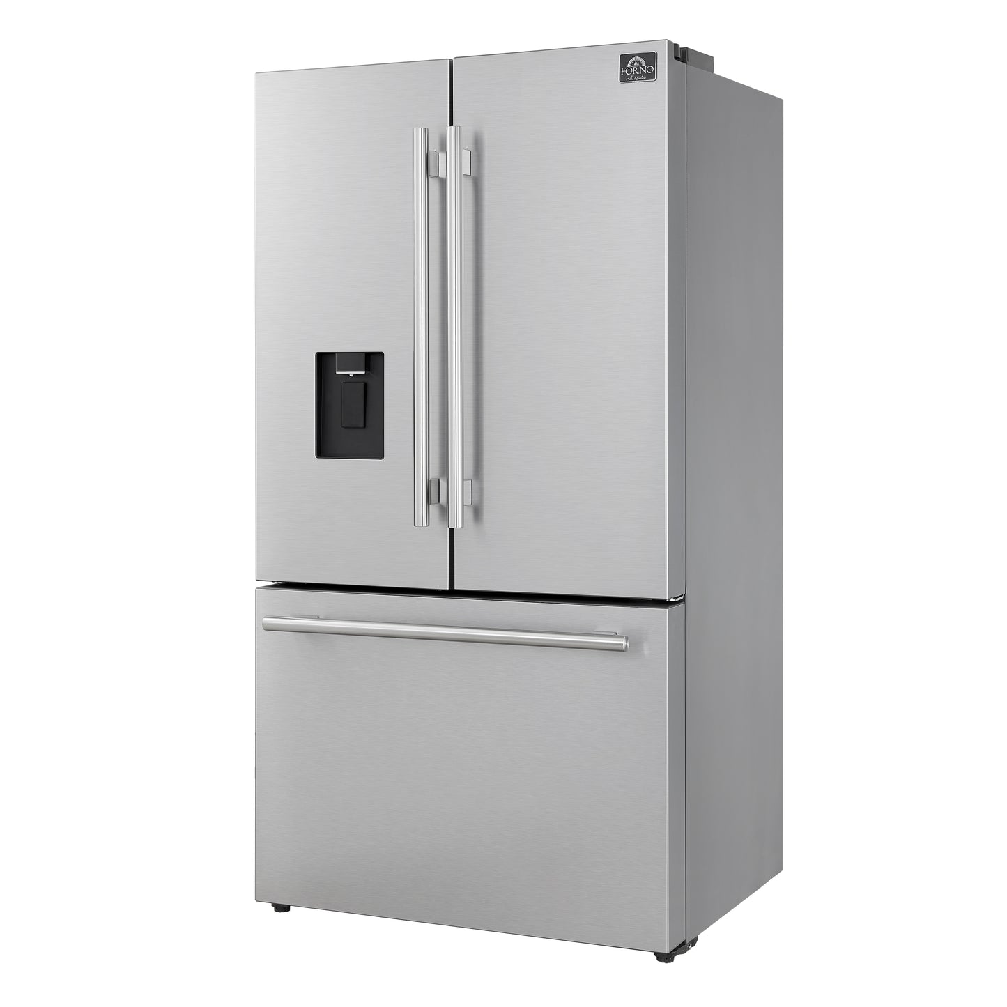 Forno Aosta 36-Inch French Door Refrigerator, Stainless Steel, 22.4 cu.ft, External Water Dispenser, Automatic Ice Maker, ENERGY STAR Certified - Forno Appliances