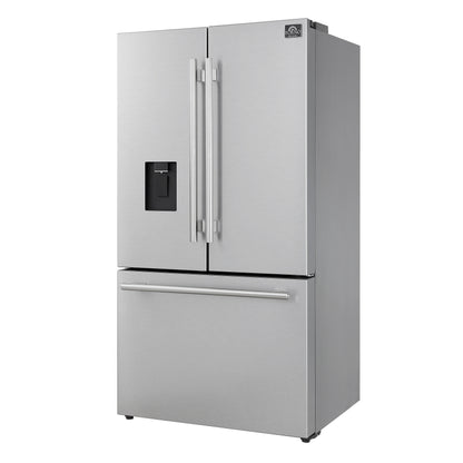 Forno Aosta 36-Inch French Door Refrigerator, Stainless Steel, 22.4 cu.ft, External Water Dispenser, Automatic Ice Maker, ENERGY STAR Certified - Forno Appliances
