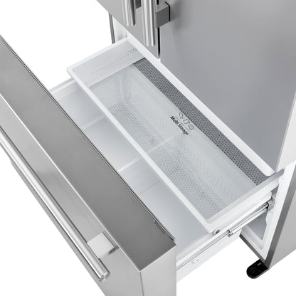 Forno Aosta 36-Inch French Door Refrigerator, Stainless Steel, 22.4 cu.ft, External Water Dispenser, Automatic Ice Maker, ENERGY STAR Certified - Forno Appliances