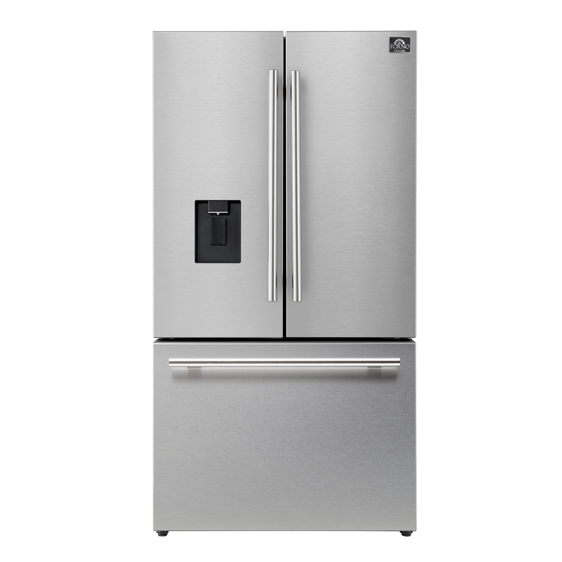 Forno Aosta 36-Inch French Door Refrigerator, Stainless Steel, 22.4 cu.ft, External Water Dispenser, Automatic Ice Maker, ENERGY STAR Certified - Forno Appliances