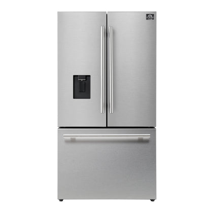 Forno Aosta 36-Inch French Door Refrigerator, Stainless Steel, 22.4 cu.ft, External Water Dispenser, Automatic Ice Maker, ENERGY STAR Certified - Forno Appliances
