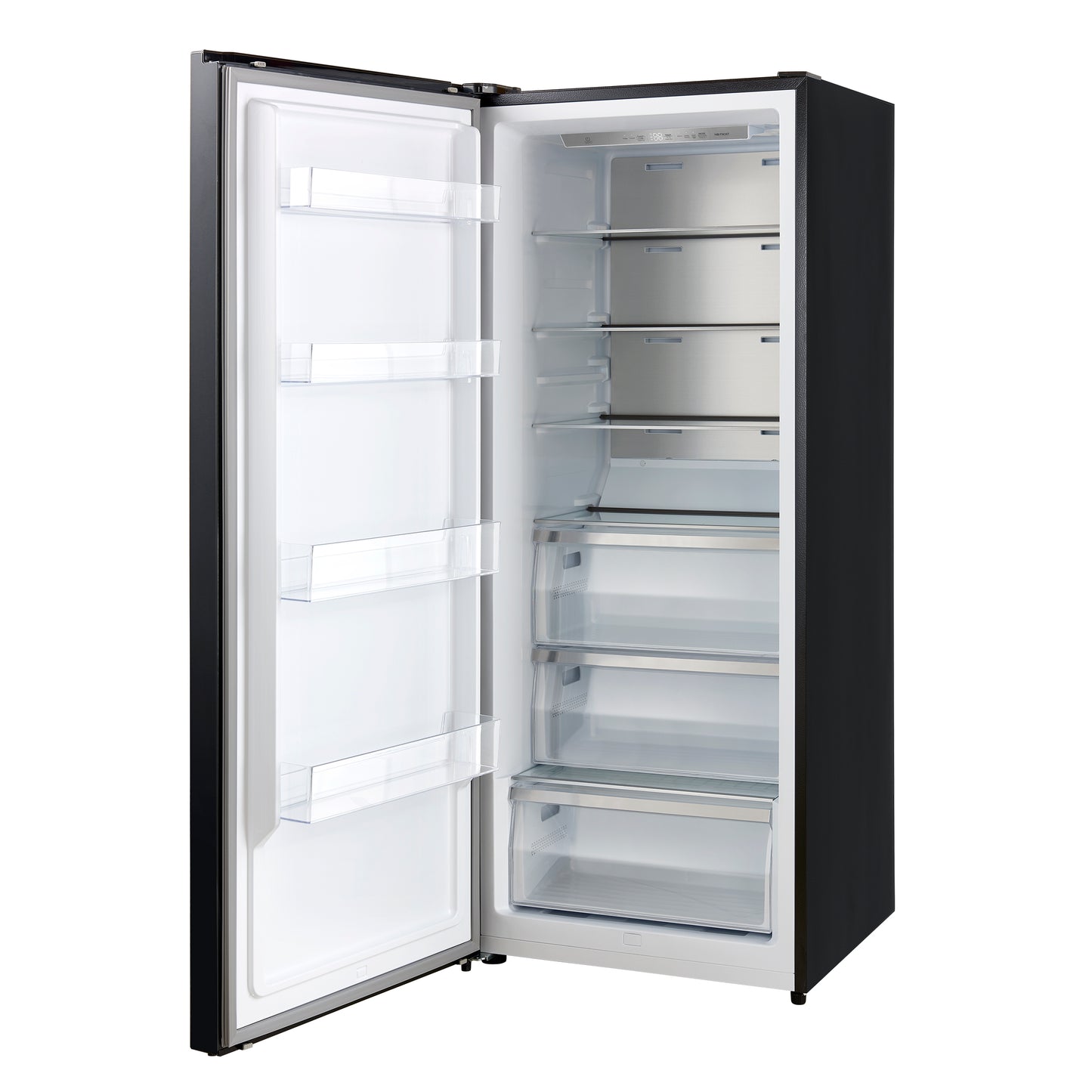 Forno Maderno 28-Inch Convertible Upright Freezer/Refrigerator in Black with Antique Brass Handle, 13.6 cu.ft., Left Swing - Forno Appliances