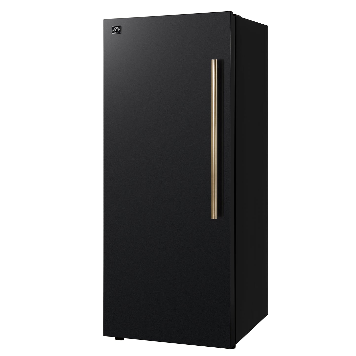 Forno Maderno 28-Inch Convertible Upright Freezer/Refrigerator in Black with Antique Brass Handle, 13.6 cu.ft., Left Swing - Forno Appliances