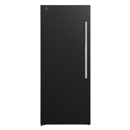 Forno Maderno 28-Inch Convertible Upright Freezer/Refrigerator in Black with Antique Brass Handle, 13.6 cu.ft., Left Swing - Forno Appliances