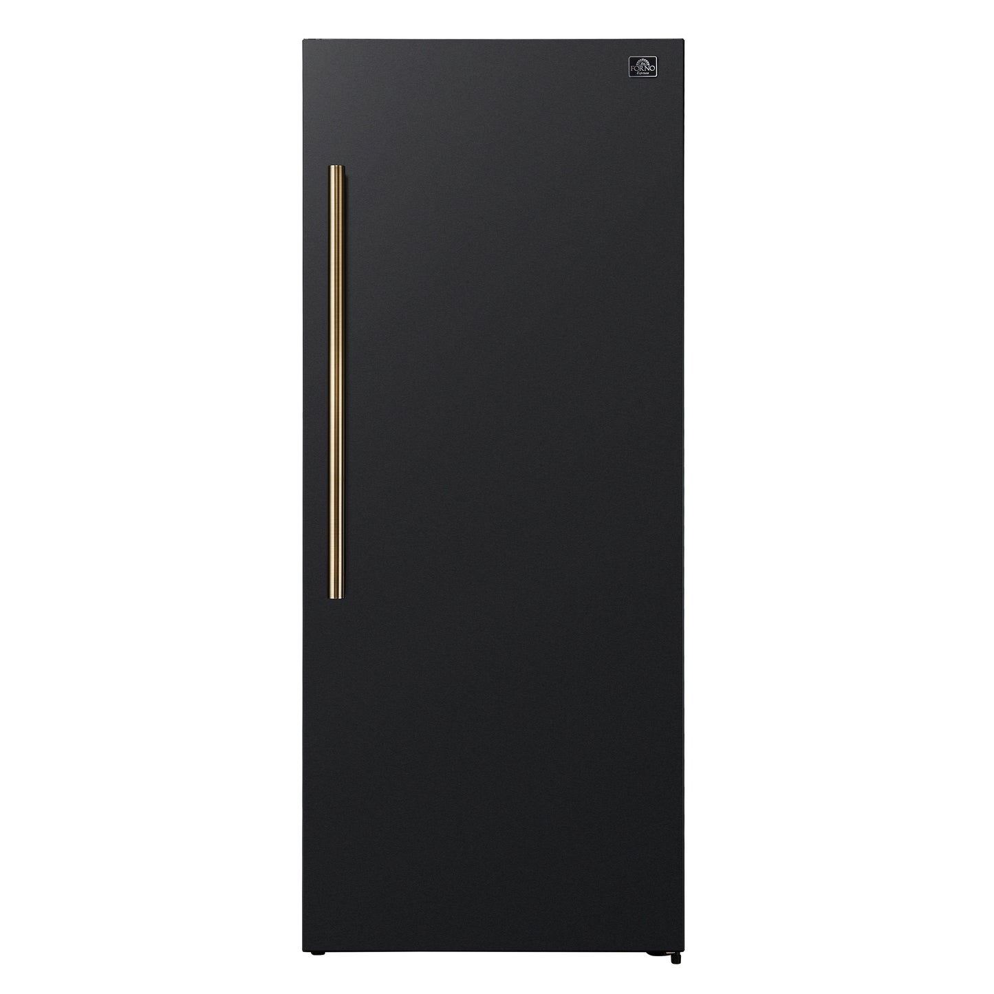 Forno Maderno 28-Inch Convertible Freezer/Refrigerator in Black with Antique Brass Handle, 13.6 cu.ft. Right Swing - Forno Appliances