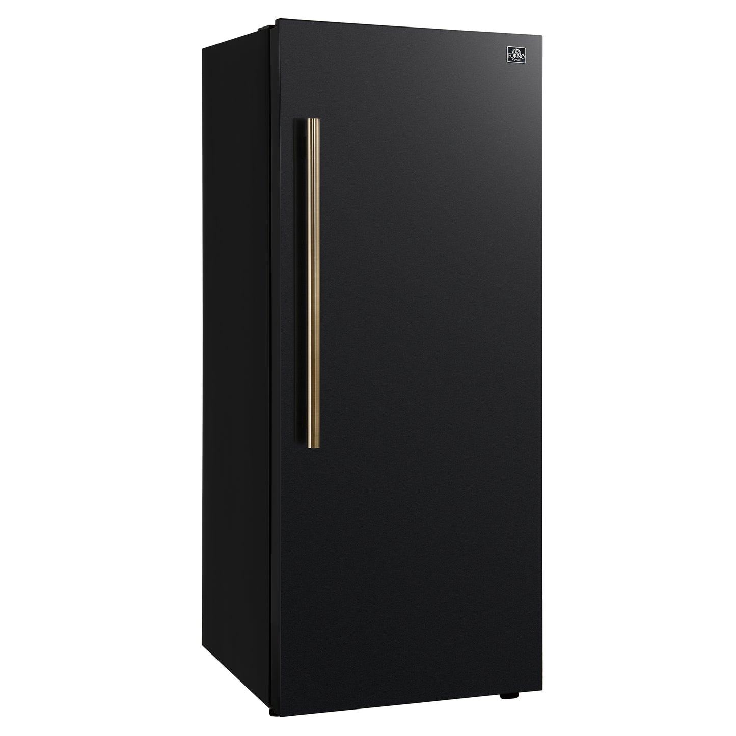 Forno Maderno 28-Inch Convertible Freezer/Refrigerator in Black with Antique Brass Handle, 13.6 cu.ft. Right Swing - Forno Appliances