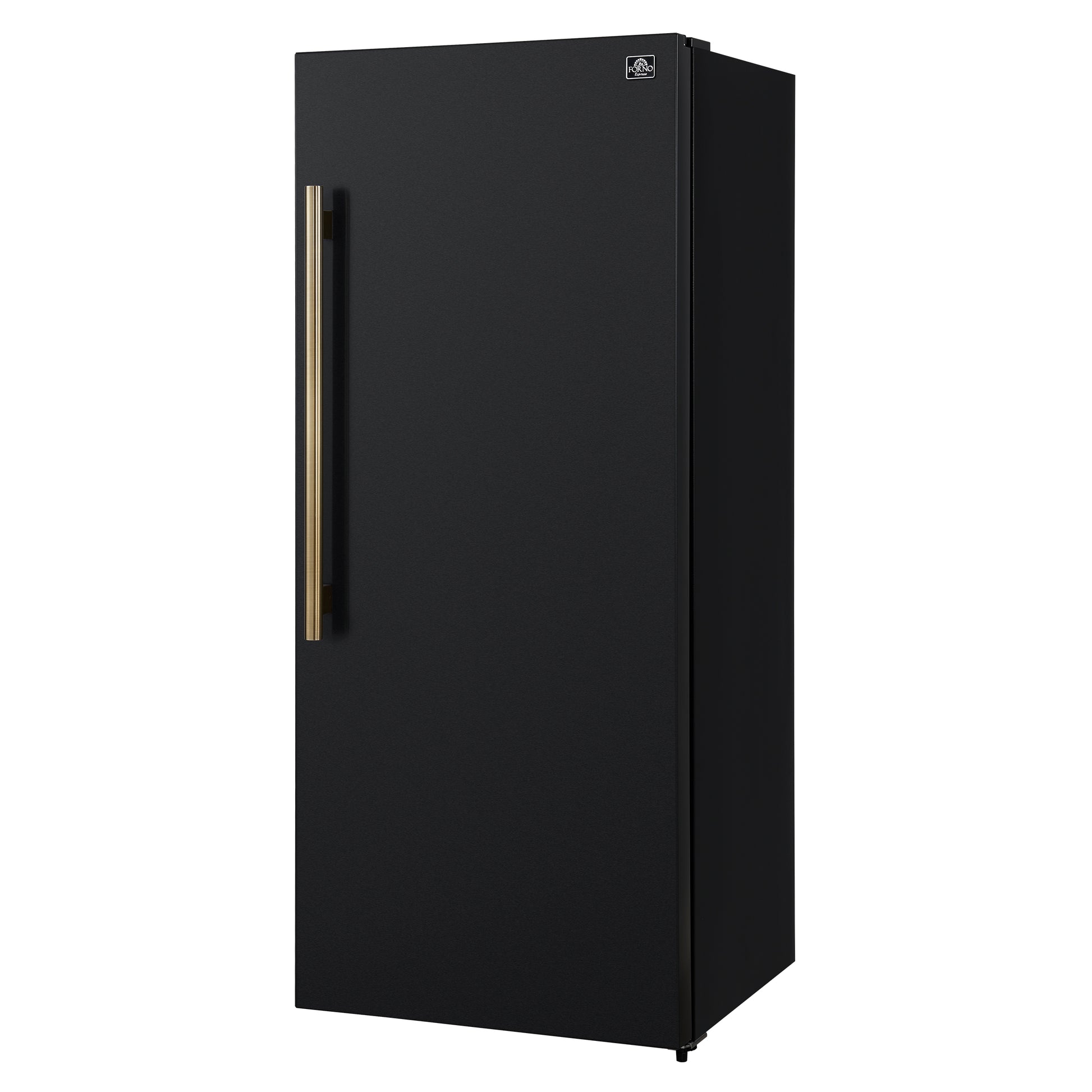 Forno Maderno 28-Inch Convertible Freezer/Refrigerator in Black with Antique Brass Handle, 13.6 cu.ft. Right Swing - Forno Appliances