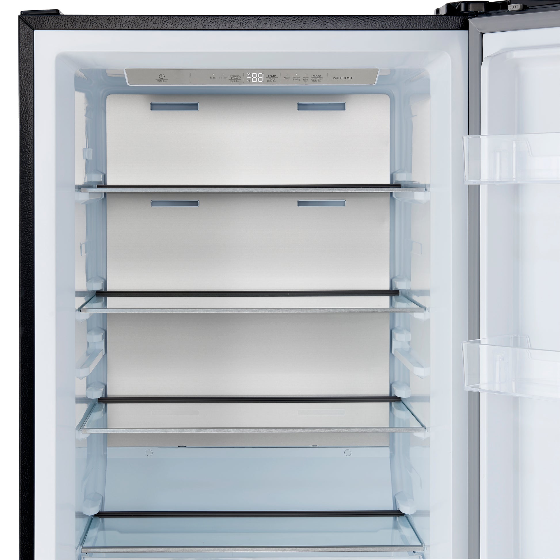 Forno Maderno 28-Inch Convertible Freezer/Refrigerator in Black with Antique Brass Handle, 13.6 cu.ft. Right Swing - Forno Appliances