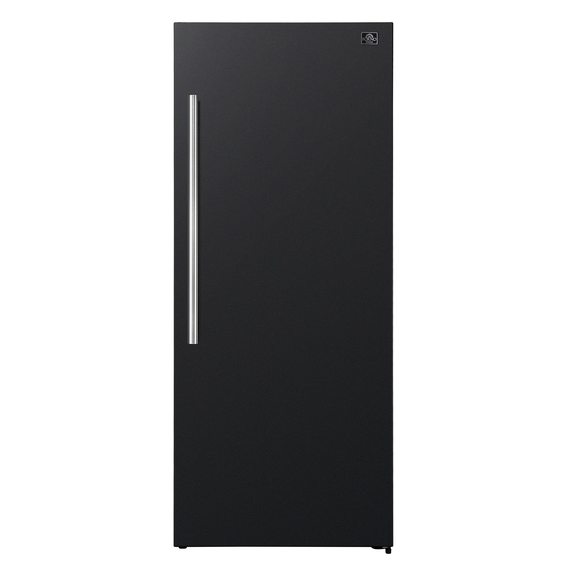 Forno Maderno 28-Inch Convertible Freezer/Refrigerator in Black with Antique Brass Handle, 13.6 cu.ft. Right Swing - Forno Appliances