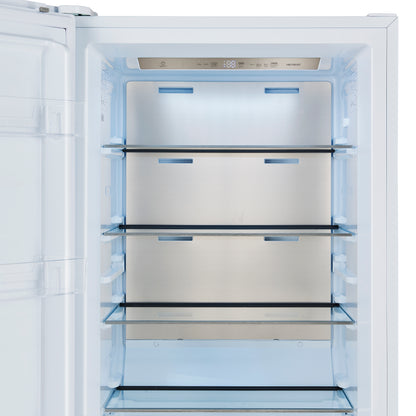 Forno Maderno 28-Inch Convertible Upright Freezer/Refrigerator in White with Antique Brass Handle, 13.6 cu.ft., Left Swing - Forno Appliances