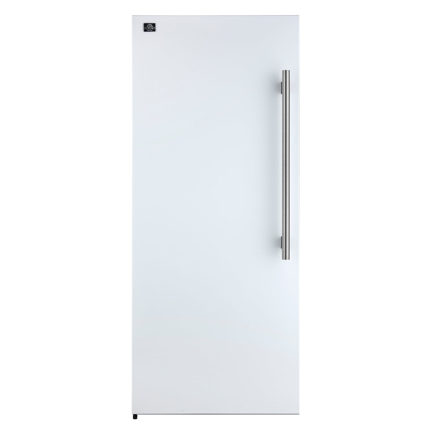 Forno Maderno 28-Inch Convertible Upright Freezer/Refrigerator in White with Antique Brass Handle, 13.6 cu.ft., Left Swing - Forno Appliances