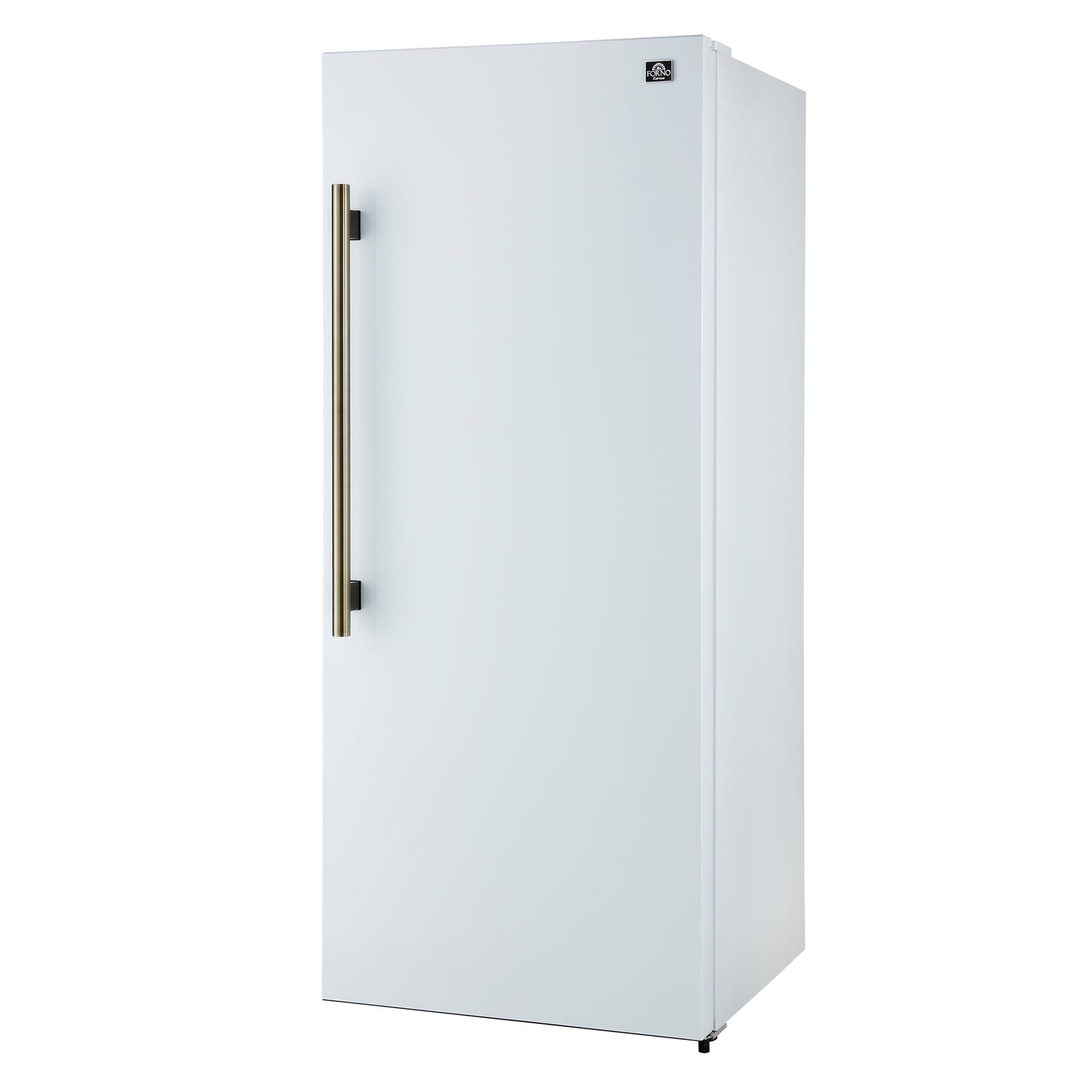 Forno Maderno 28-Inch Convertible Freezer/Refrigerator in White with Antique Brass Handle, 13.6 cu.ft. Right Swing - Forno Appliances