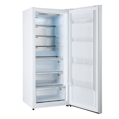 Forno Maderno 28-Inch Convertible Freezer/Refrigerator in White with Antique Brass Handle, 13.6 cu.ft. Right Swing - Forno Appliances