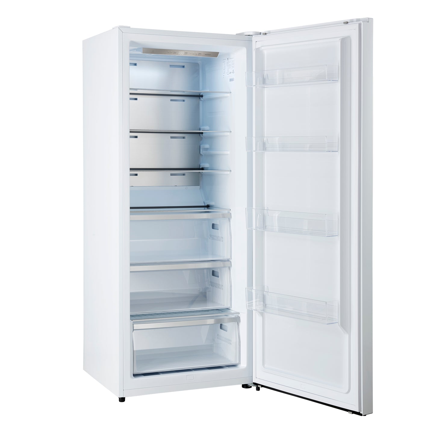Forno Maderno 28-Inch Built-In Convertible Refrigerator in White with Antique Brass Handle, 13.6 cu.ft. Right Swing with Decorative Trim - 32-Inch Wide - Forno Appliances
