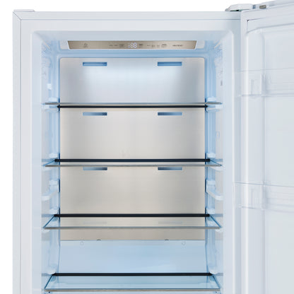 Forno Maderno 28-Inch Convertible Freezer/Refrigerator in White with Antique Brass Handle, 13.6 cu.ft. Right Swing - Forno Appliances