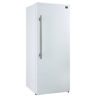 Forno Maderno 28-Inch Convertible Freezer/Refrigerator in White with Antique Brass Handle, 13.6 cu.ft. Right Swing - Forno Appliances