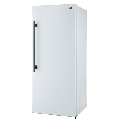 Forno Maderno 28-Inch Convertible Freezer/Refrigerator in White with Antique Brass Handle, 13.6 cu.ft. Right Swing - Forno Appliances