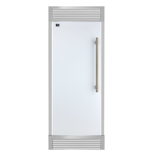 Forno Maderno 28" Built-In Convertible Refrigerator in White, 13.6 cu.ft. Left Swing with Decorative Grill - 32" Wide - Forno Appliances