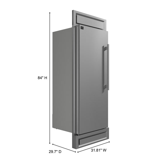 Forno Maderno 28-Inch Built-In Convertible Refrigerator, 13.6 cu.ft, Left Swing, Decorative Grill, ENERGY STAR Certified - Forno Appliances