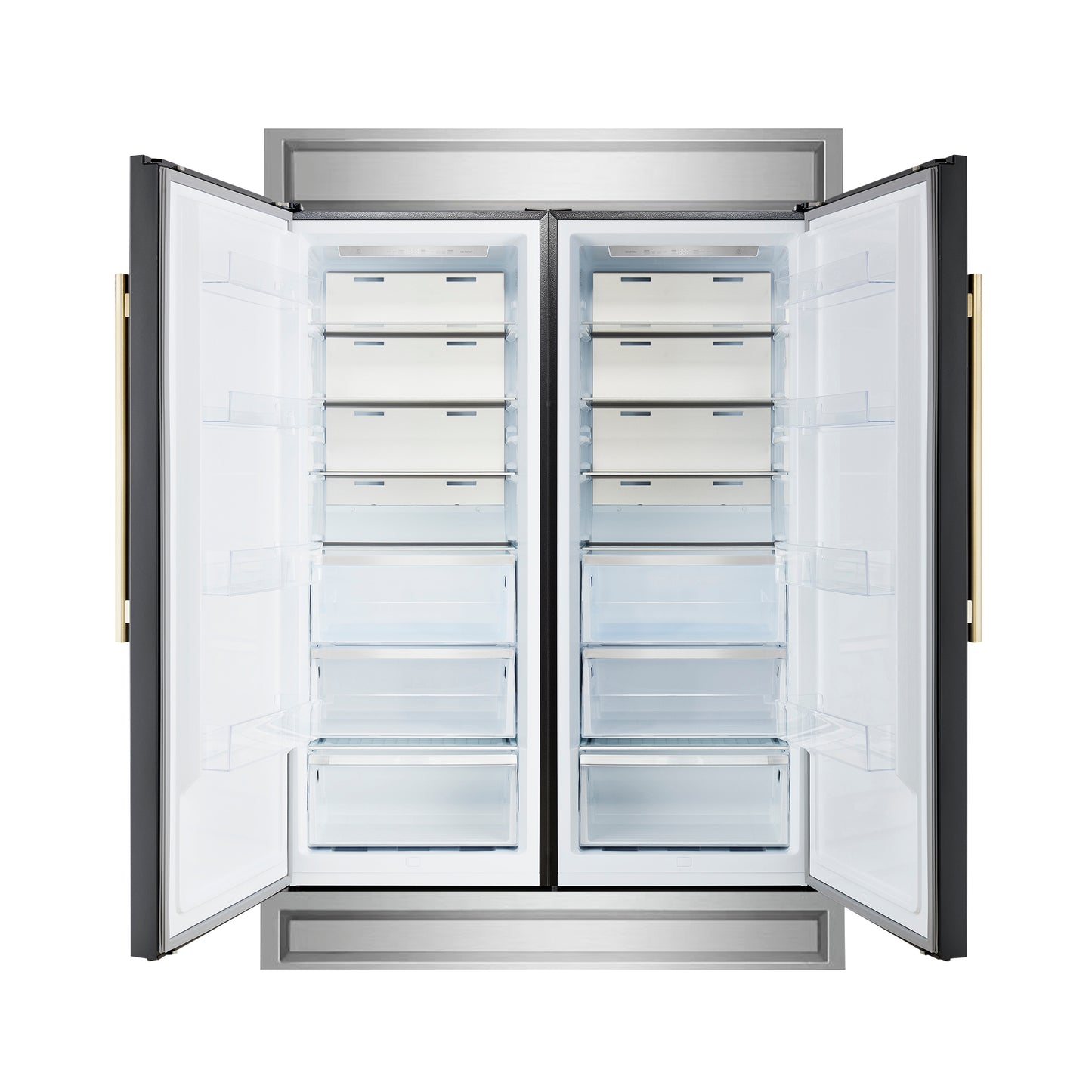 Forno Maderno 2-28-Inch Wide Convertible Refrigerator/Freezer in Black, Decorative Trim, 27.2 cu.ft, 84-Inch High, ENERGY STAR Certified - Forno Appliances
