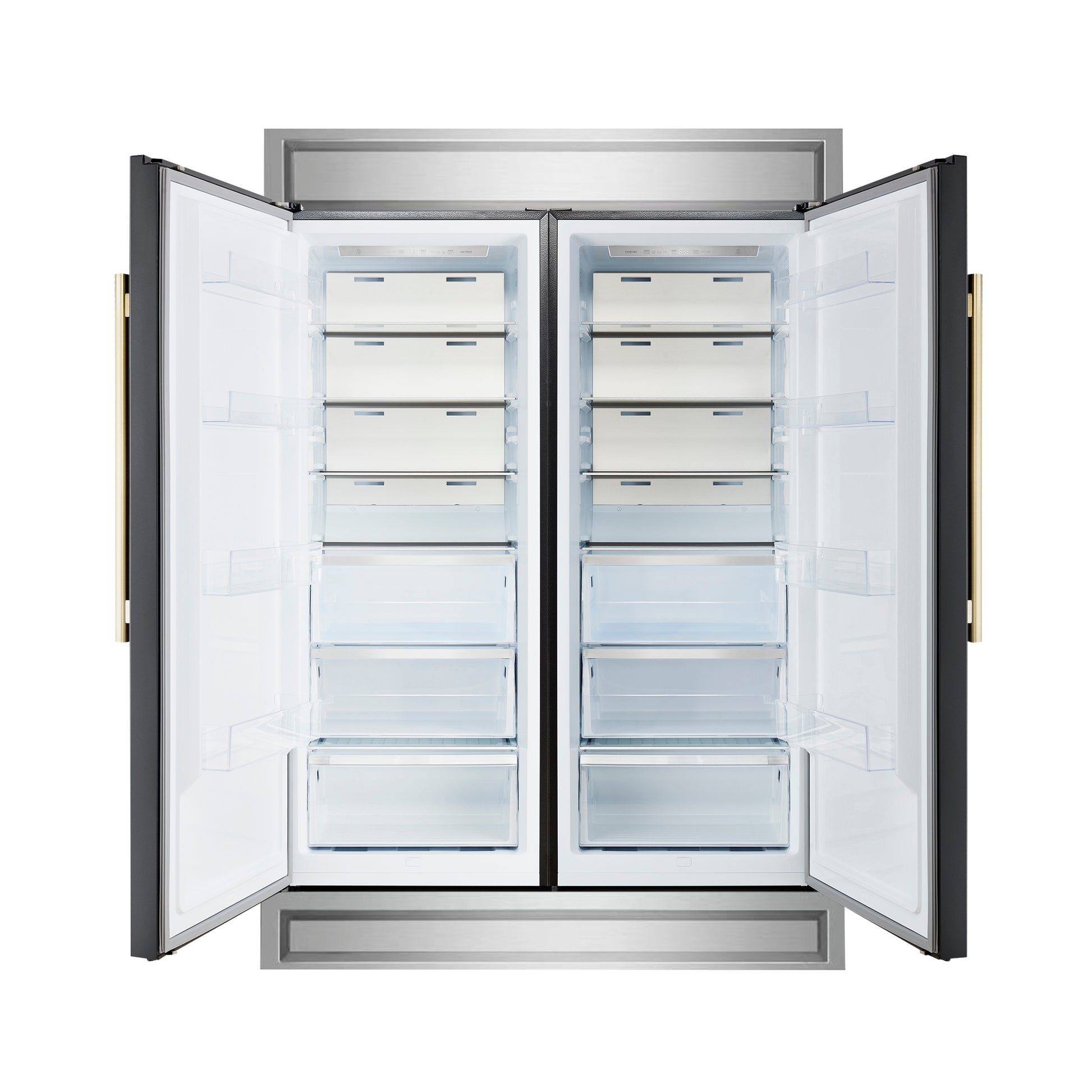 Forno Maderno 2-28-Inch Wide Convertible Refrigerator/Freezer in Black, Decorative Trim, 27.2 cu.ft, 84-Inch High, ENERGY STAR Certified - Forno Appliances