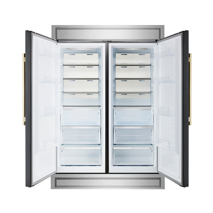 Forno Maderno 2-28-Inch Wide Convertible Refrigerator/Freezer in Black, Decorative Trim, 27.2 cu.ft, 84-Inch High, ENERGY STAR Certified - Forno Appliances