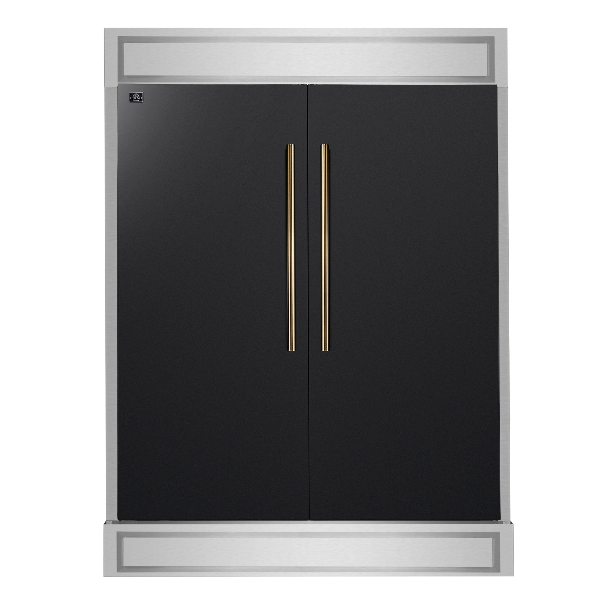 Forno Maderno 2-28-Inch Wide Convertible Refrigerator/Freezer in Black, Decorative Trim, 27.2 cu.ft, 84-Inch High, ENERGY STAR Certified - Forno Appliances