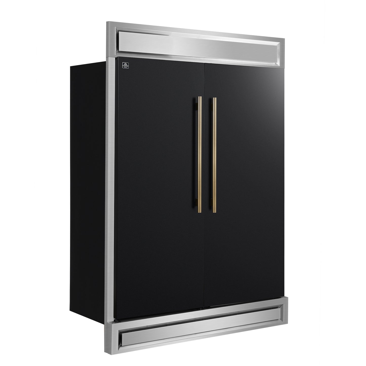 Forno Maderno 2-28-Inch Wide Convertible Refrigerator/Freezer in Black, Decorative Trim, 27.2 cu.ft, 84-Inch High, ENERGY STAR Certified - Forno Appliances