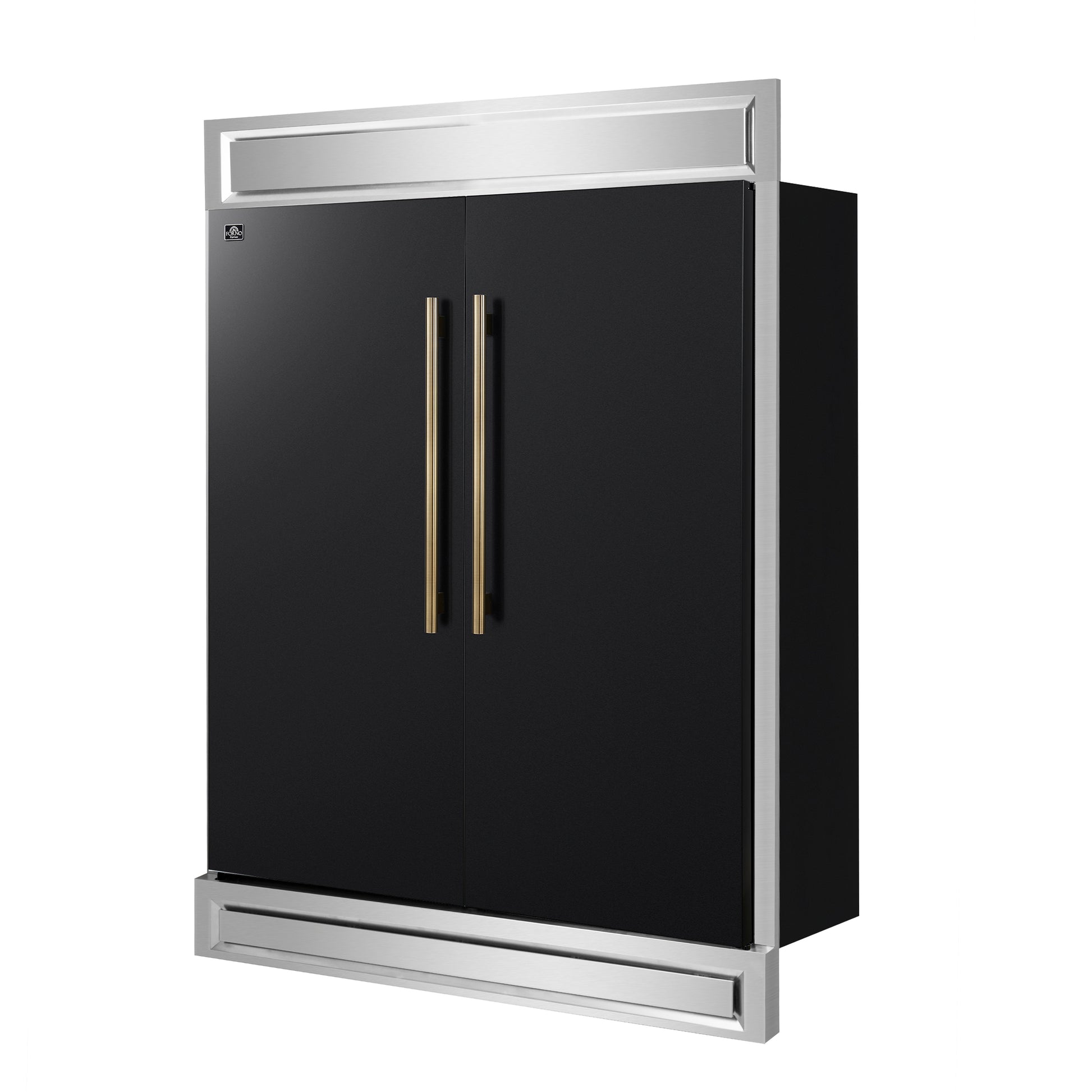 Forno Maderno 2-28-Inch Wide Convertible Refrigerator/Freezer in Black, Decorative Trim, 27.2 cu.ft, 84-Inch High, ENERGY STAR Certified - Forno Appliances