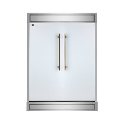 Forno Maderno 2-28-Inch Wide Convertible Refrigerator/Freezer in White, Decorative Trim, 27.2 cu.ft, 84-Inch High, ENERGY STAR Certified - Forno Appliances