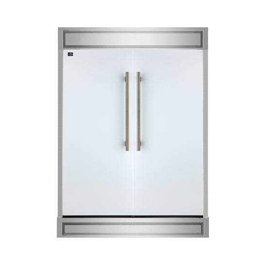 Forno Maderno 2-28-Inch Wide Convertible Refrigerator/Freezer in White, Decorative Trim, 27.2 cu.ft, 84-Inch High, ENERGY STAR Certified - Forno Appliances