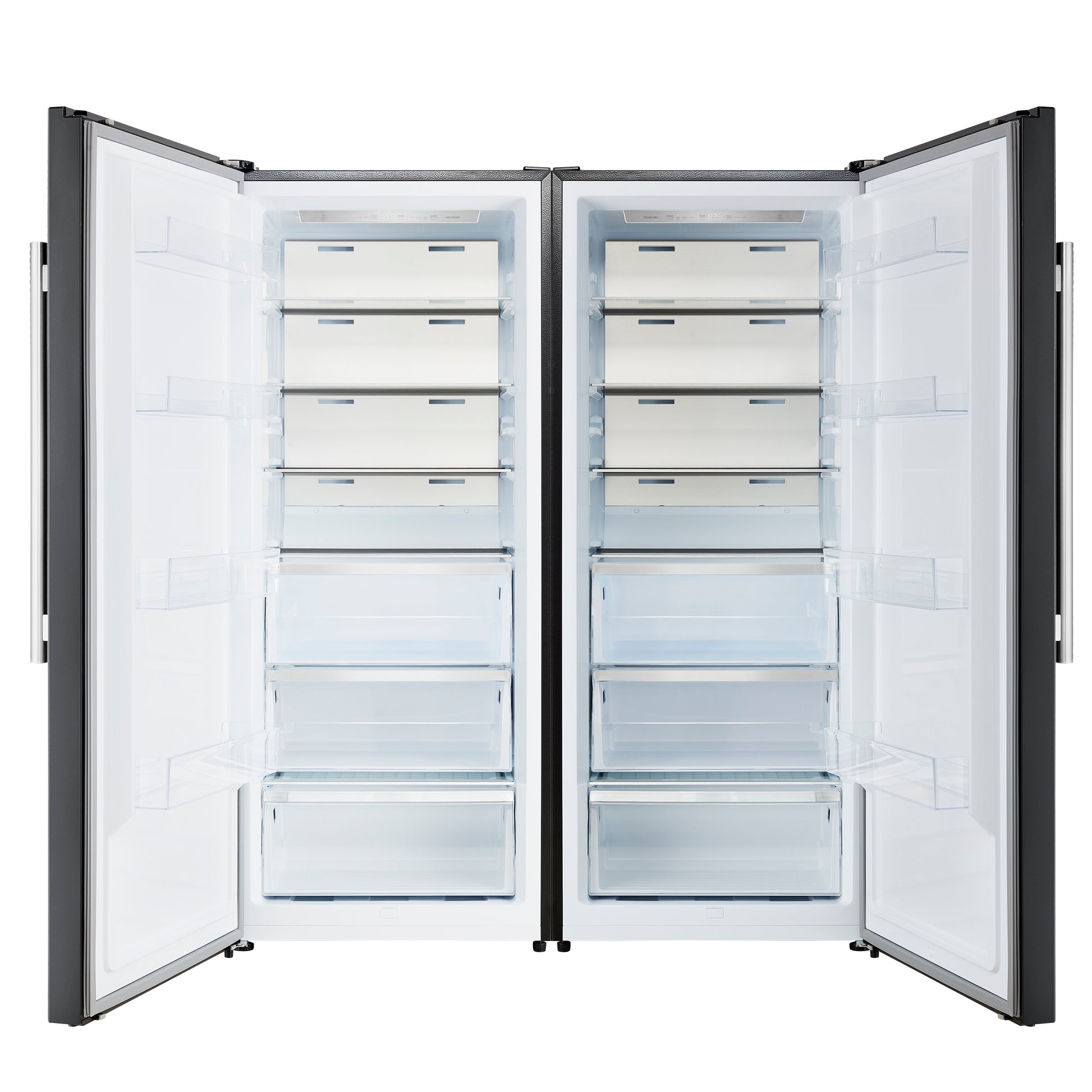 Forno Maderno 2-28-Inch Wide Convertible Refrigerator/Freezer in Black, Decorative Trim Grill, 27.2 cu.ft, 84-Inch High, ENERGY STAR Certified - Forno Appliances
