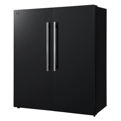 Forno Maderno 2-28-Inch Wide Convertible Refrigerator/Freezer in Black, Decorative Trim Grill, 27.2 cu.ft, 84-Inch High, ENERGY STAR Certified - Forno Appliances