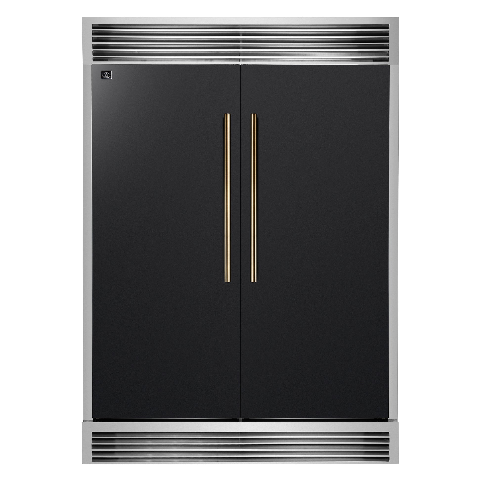 Forno Maderno 2-28-Inch Wide Convertible Refrigerator/Freezer in Black, Decorative Trim Grill, 27.2 cu.ft, 84-Inch High, ENERGY STAR Certified - Forno Appliances